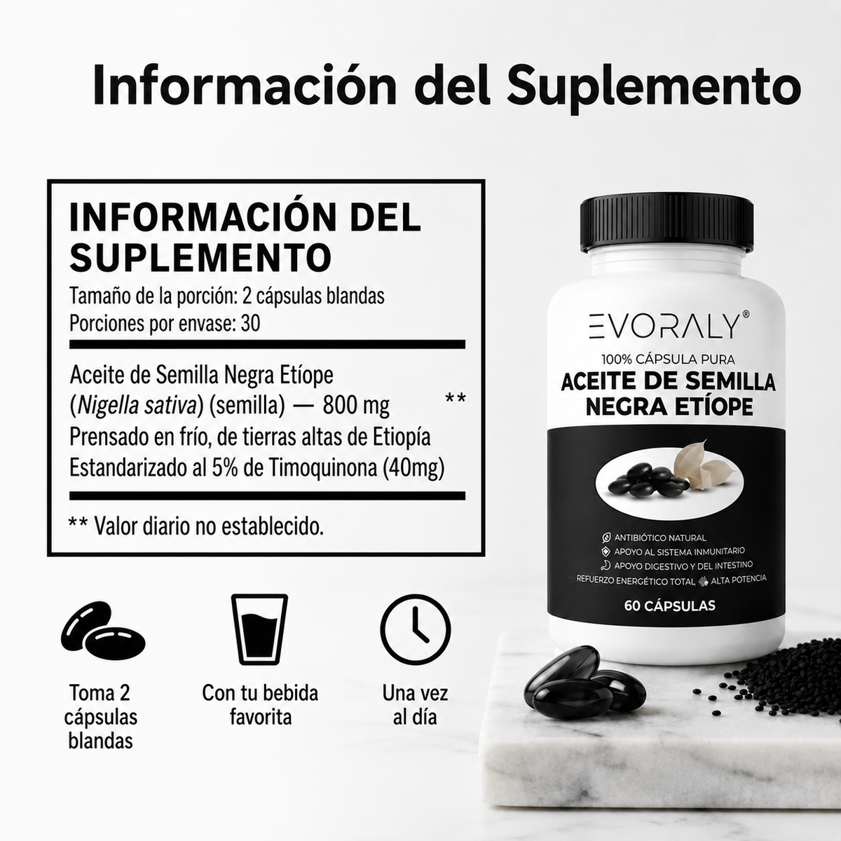 Aceite De Semilla Negra Etíope 5% Timoquinona