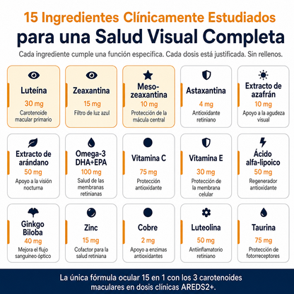 Evoraly Vision - 15 en 1 Fórmula Avanzada para la vista